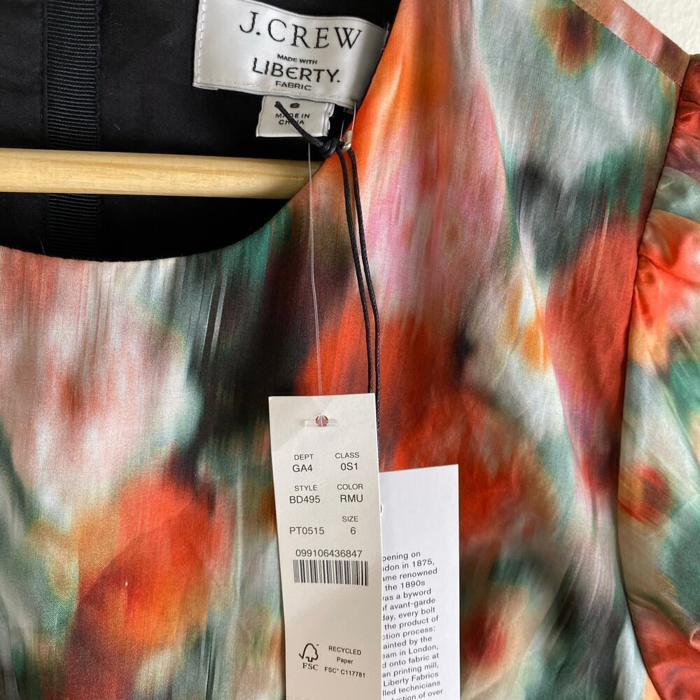 NWT J.Crew Liberty Hazy Days Floral Midi Dress Liberty Print Size 6 - Picture 10 of 14